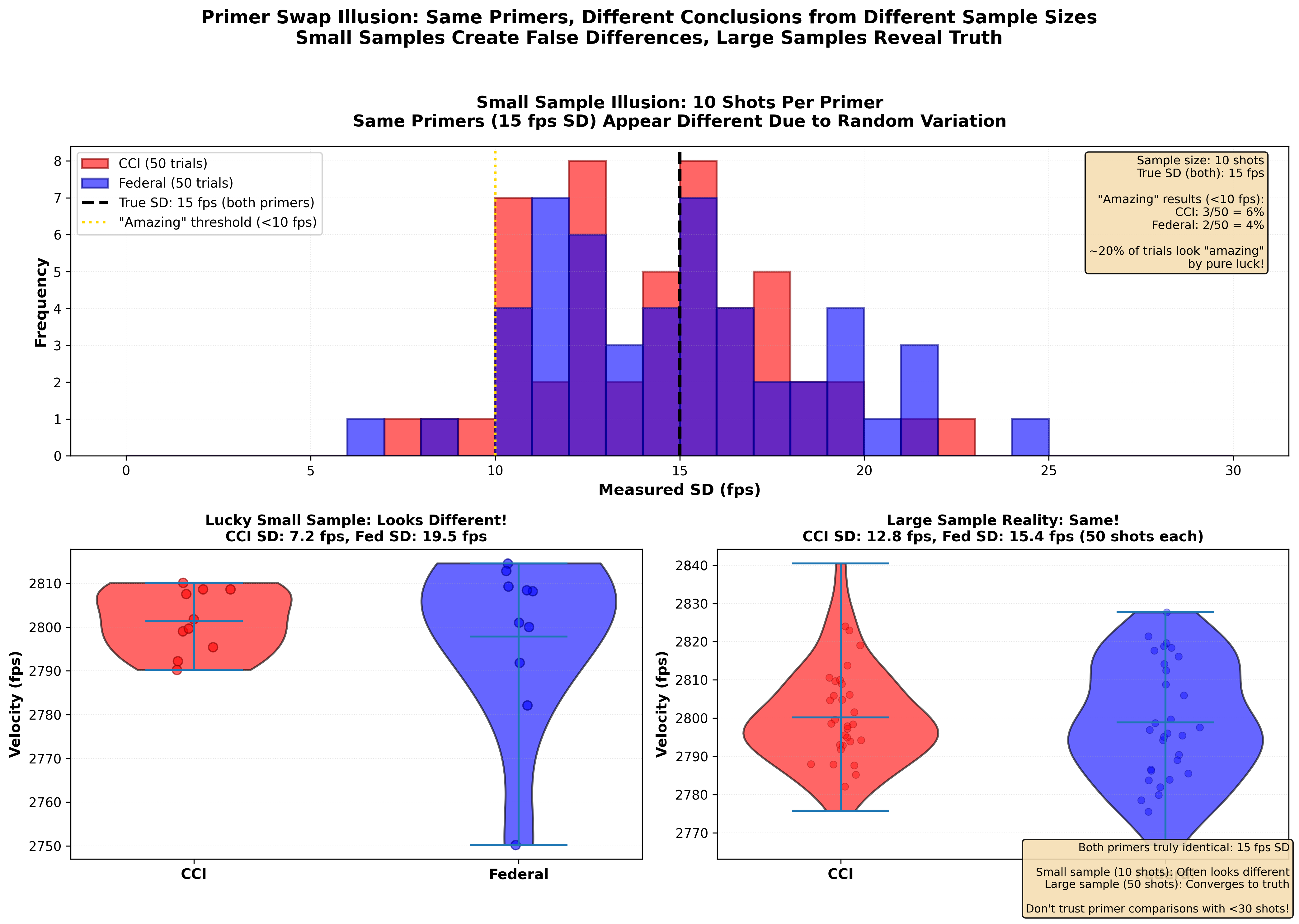 Primer Swap Illusion - Small vs Large Samples